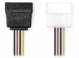 NEDIS redukční kabel interního napájení/ 15-pinová zásuvka SATA - zástrčka Molex/ 15cm/ více barev