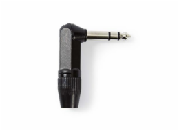 Nedis COTP23903BK - Stereofonní Audio Konektor | 6,35 mm Úhlová Zástrčka | Černá barva