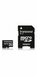 Transcend 32GB microSDHC (Class 10) paměťová karta (s adaptérem)