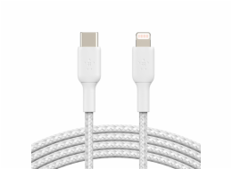 Pletený USB-C Lightning kabel 2m bílý