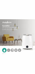 NEDIS zvlhčovač vzduchu/ spotřeba 110 W/ s chladnou a teplou mlhou/ objem 5,5 l/ vlhkoměr/ časovač/ až do: 50 m2/ bílo-š