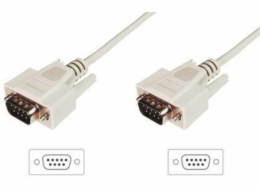 Digitus Serielles Datatransfer Anschlusskabel, D-Sub9 (Stecker) > D-Sub9 (Stecker) (beige, 2 Meter)