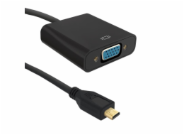 Adapter AV Qoltec HDMI Micro - D-Sub (VGA) + Jack 3.5mm czarny (50403)