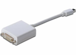 Digitus kabelový adaptér DisplayPort, mini DP - DVI (24 + 5) M / F, 0,15 m, kompatibilní s DP 1.1a, CE, wh