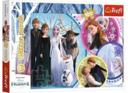 Puzzle Trefl 100 ks. Třpytky v záři lásky Frozen 2