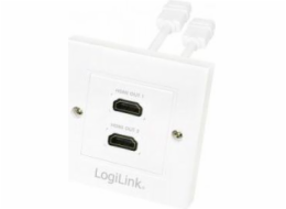 LogiLink nástěnná zásuvka 2x HDMI bílá (AH0015)