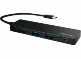 USB HUB LogiLink USB-C 3.1, 4portový, Ultra Slim, černý UA0311