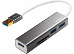 USB HUB LogiLink USB 3.0, 3portový, se čtečkou karet UA0306