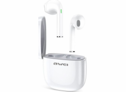 Bluetooth sluchátka T28 TWS + dokovací stanice Bílá