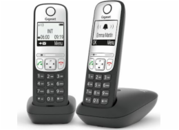 Siemens Gigaset A690 Duo telefon v černé / stříbrné barvě