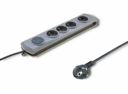 Qoltec Swift prodlužovací kabel, 4 zásuvky, 1,5 m šedý (50163)