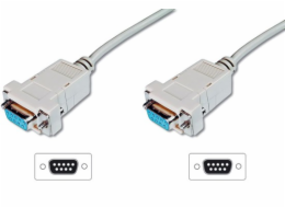 Digitus připojovací kabel nullmodem DB9 F/F 1,8m, béžový