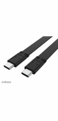 Akasa AK-CBUB60-10BK USB-C 3.2, 1m, černý 20G, 46W PD, 4K@60Hz