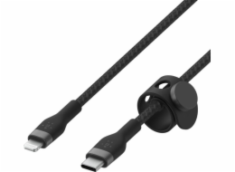 Belkin BOOST CHARGE Lightning/USB-C kabel, 3m, černý - odolný PRO Flex