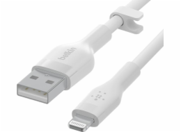 BoostCharge USB-A to Lightning kabel silikonový 3m, bílý