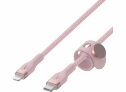 Belkin kábel Boost Charge Pro Flex USB-C to Lightning 3m - Pink