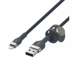 BoostCharge USB-A to Lightning kabel silikonový 3m, modrý