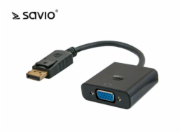 Savio CL-90 video cable adapter 0.2 m DisplayPort VGA (D-Sub) Black