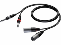 2X XLR samec kabel - 2X 6,3MM Mono 3M samec konektor