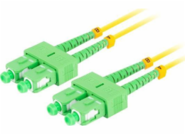 LANBERG optický patch cord SM SC/APC-SC/APC duplex 2m LSZH G657A1 průměr 3mm, barva žlutá