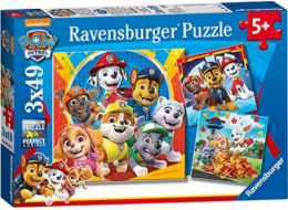 Puzzle 3x49 dílků Tlapková patrola