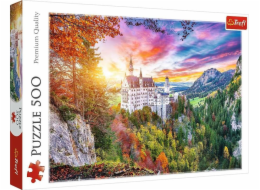 Puzzle 500 dílků Pohled na zámek Neuschwanstein v Německu