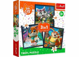 Puzzle 3v1 Seznamte se s roztomilými koťaty 44 koček