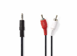 Nedis CAGB22200BK15 - Stereofonní Audio Kabel | 3,5mm Zástrčka - 2x RCA Zástrčka | 1,5 m | Černá barva
