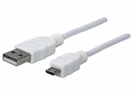 MANHATTAN Kabel propojovací USB 2.0  A Male / Micro-B Male, 1m, bílý