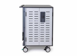 Ergotron Zip40 - Vozík nabíjení a správa - pro 40 tabletů/notebooků - uzamykatelný - ocel - šedá, bílá - velikost obrazovky: až 15,6"