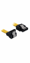 Delock - Kabel SATA - Serial ATA 150/300 - SATA (F) do SATA (F) - 30 cm - dolů zahnutý konektor, opatřený západkou, přímý konektor - žlutá
