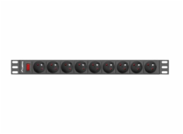 LANBERG PDU-09E-0300-BK PDU 1U 16A 9 sockets uni-schuko 3m Black
