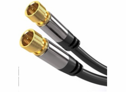 PREMIUMCORD kabel, satelitní anténní F male - F male (135 dB) 4x stíněný 5m