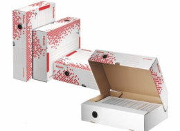 LEITZ Esselte Speedbox rychle-složitelný archivační kontejner s víkem M, bílá-červená