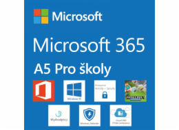 Elektronická licence: Microsoft CSP Microsoft 365 A5 for faculty (pro školy) předplatné 1 rok, vyúčtování ročně