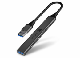 Connect IT USB-A hub, (1xUSB-A 3.0, 3xUSB-A 2.0), externí, antracitový