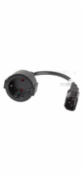 Lanberg IEC 320 C14 napájecí kabel – Schuko, 20 cm, černý (CA-C14E-10CC-0018-BK)