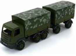 Polesie Vojenský nákladní automobil s bočními stěnami s přívěsem - 49155