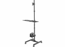 Neomounts  FPMA-MOBILE1700 / Mobile Workplace Floor Stand (monitor, keyboard/mouse & PC) / Black