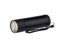 LED svítilna kovová, 3W COB LED, na 3x AAA černá