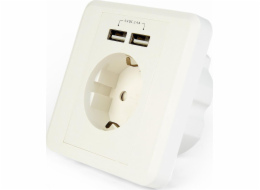 GEMBIRD EG-ACU2A2-01 Energenie AC wall socket with 2 port USB charger German socket