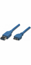 TECHLY 305243 SuperSpeed USB 3.0 cable A male to micro-B male 1 m blue