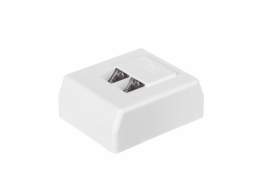 NETRACK 106-36 complete surface-mounted outlet 2xRJ45 8p8c FTP Cat6