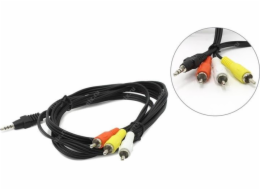 GEMBIRD CCA-4P2R-2M audio cable JACK 3.5mm 4-pin M/3x RCA CINCH M 2M black