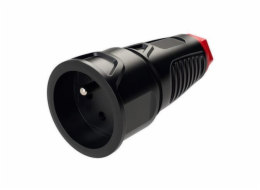 Instalační zásuvkaTaurus2 PC-2410-srw, přímá, pogumovaná, černá