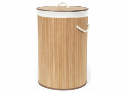 Koš na prádlo Compactor bambusový s víkem Bamboo - kulatý, přírodní, 40 x v.60 cm