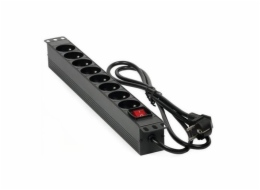 Rozvodný panel MHPower PDU-FR4K8 19" 8x230V, 16A, 4000W, černý, kabel 1,8m, hliníkový