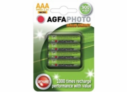 AgfaPhoto nabíjecí NiMH baterie AAA, 900mAh, blistr 4ks