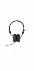 Nedis HPWD1100BK - Kabelová Sluchátka | On-ear | Skládací | Kulatý Kabel 1,2 m | Černá barva