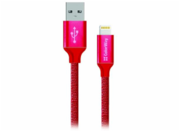 Colorway Datový Kabel USB/ Apple Lightning/ 2.1A/ 1m/ Červený